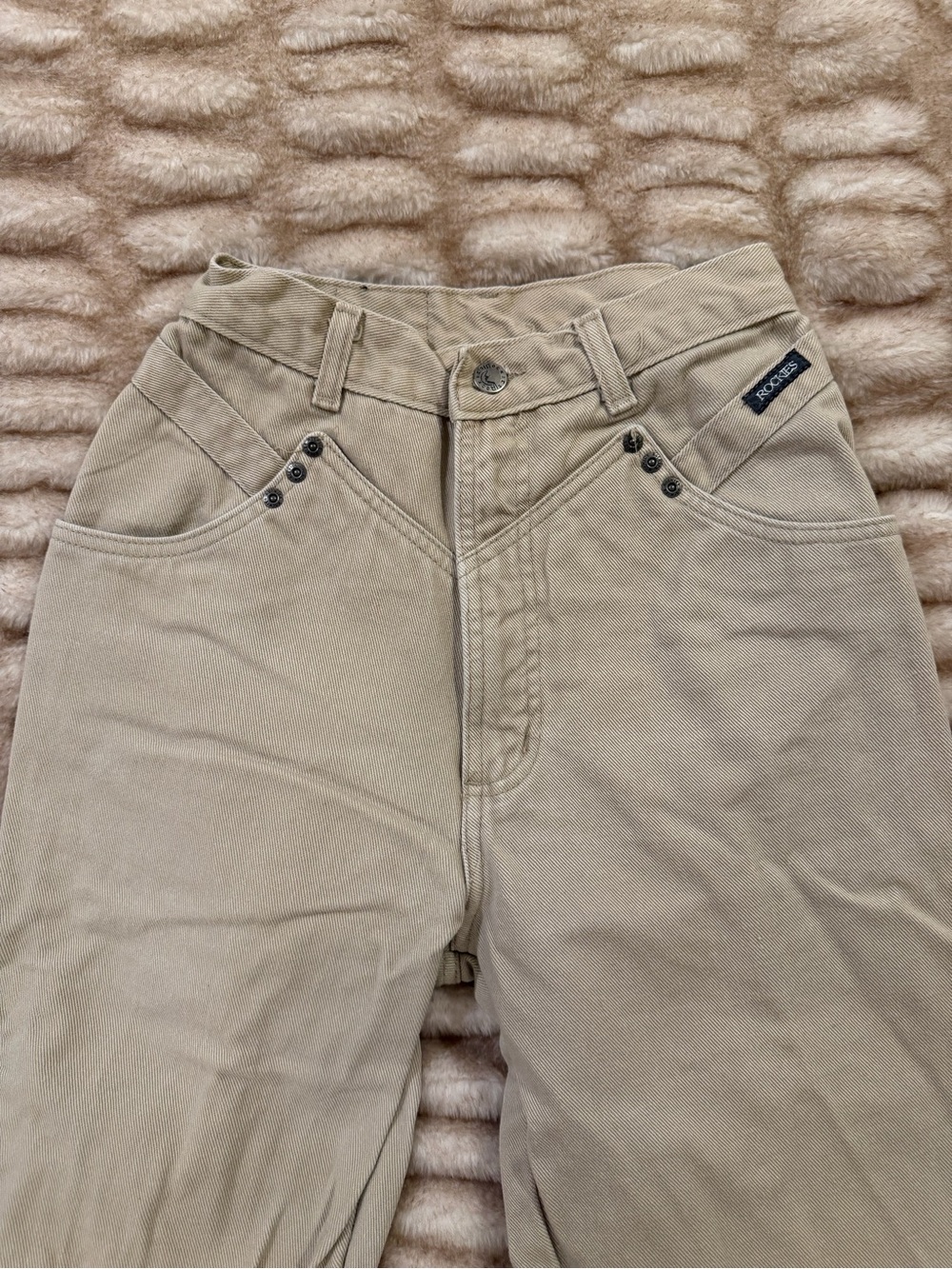 Vintage Rockies Women's Khaki Work-Style Jeans- Light Tan